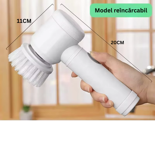 Perie Electrică Rotativă 360° pentru Curățenie – 3 Capete, 20 cm