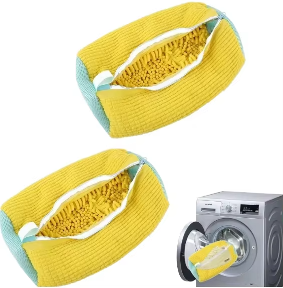 Sac pentru Spălat Pantofi la Mașina de Spălat – Husă Protecție Pantofi cu Microfibre, 39×19 cm