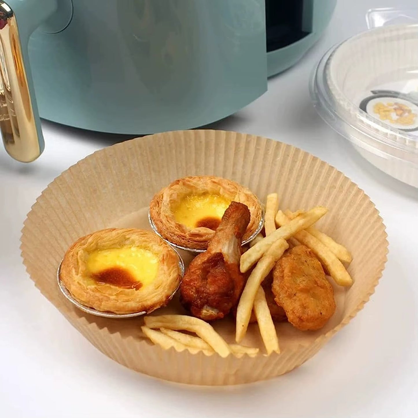 Foi pentru Air Fryer 50 Bucăți – Hârtie Air Fryer Antiaderentă Rezistentă la Ulei și Apă